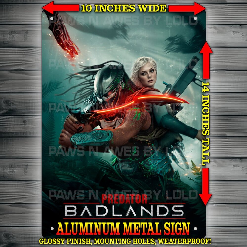 Predator Badlands Movie Glossy Wall Art Metal Sign 10x14"